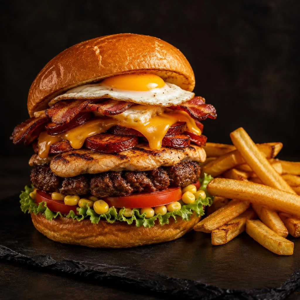 Hamburguesa Triple · fotografía ilustrativa
